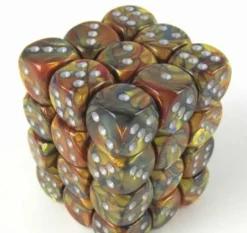 Chessex Gaming Counters>Lustrous Gold/Silver D6 12Mm Dobbelsteen Set (36 Stuks)