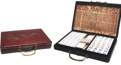 Hot Games Mahjong>Mah-Jong Koffer Rood Hout Kunst. 34X24