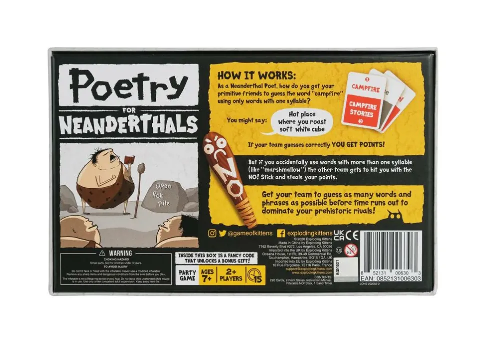 Exploding Kittens Partyspellen>Poetry For Neanderthals - Partyspel