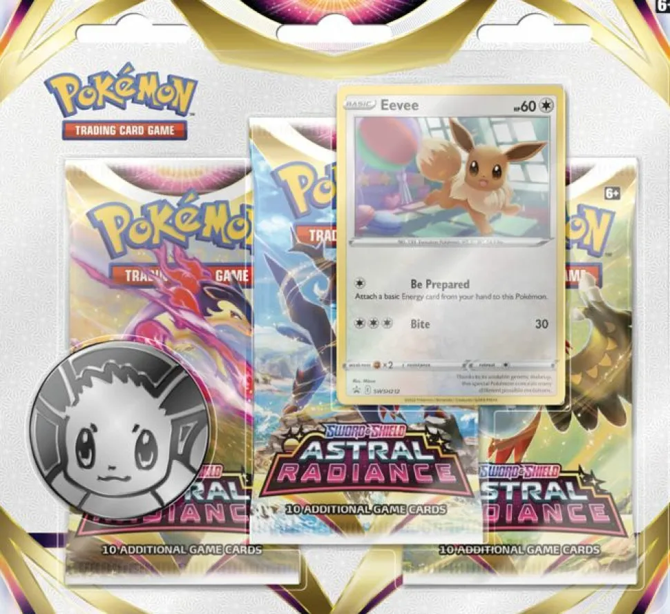Pokemon Company Pokemon Series>Pokemon: Sword & Shield Astral Radiance - 3-Booster Blister: Eevee