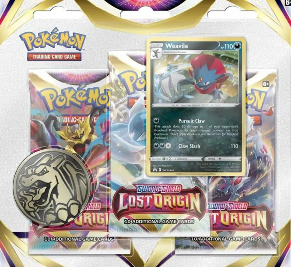 Pokemon Company Pokemon Series>Pokemon: Sword & Shield Lost Origin - 3-Boosters: Weavile