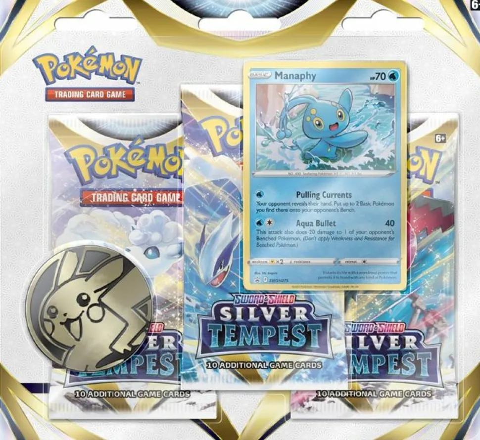 Pokemon USA Pokemon Series>Pokemon: Sword & Shield Silver Tempest - 3-Boosters: Manaphy