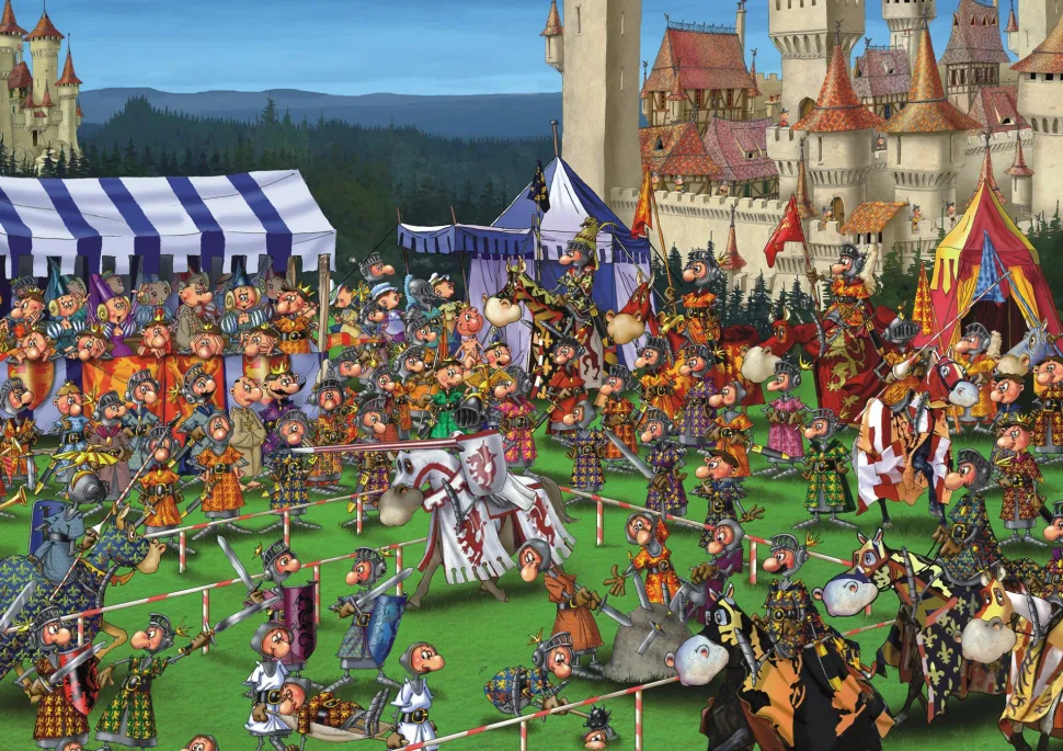 Piatnik 1000 Stukjes>Puzzel Riddertoernooi Comic - 100 Stukjes