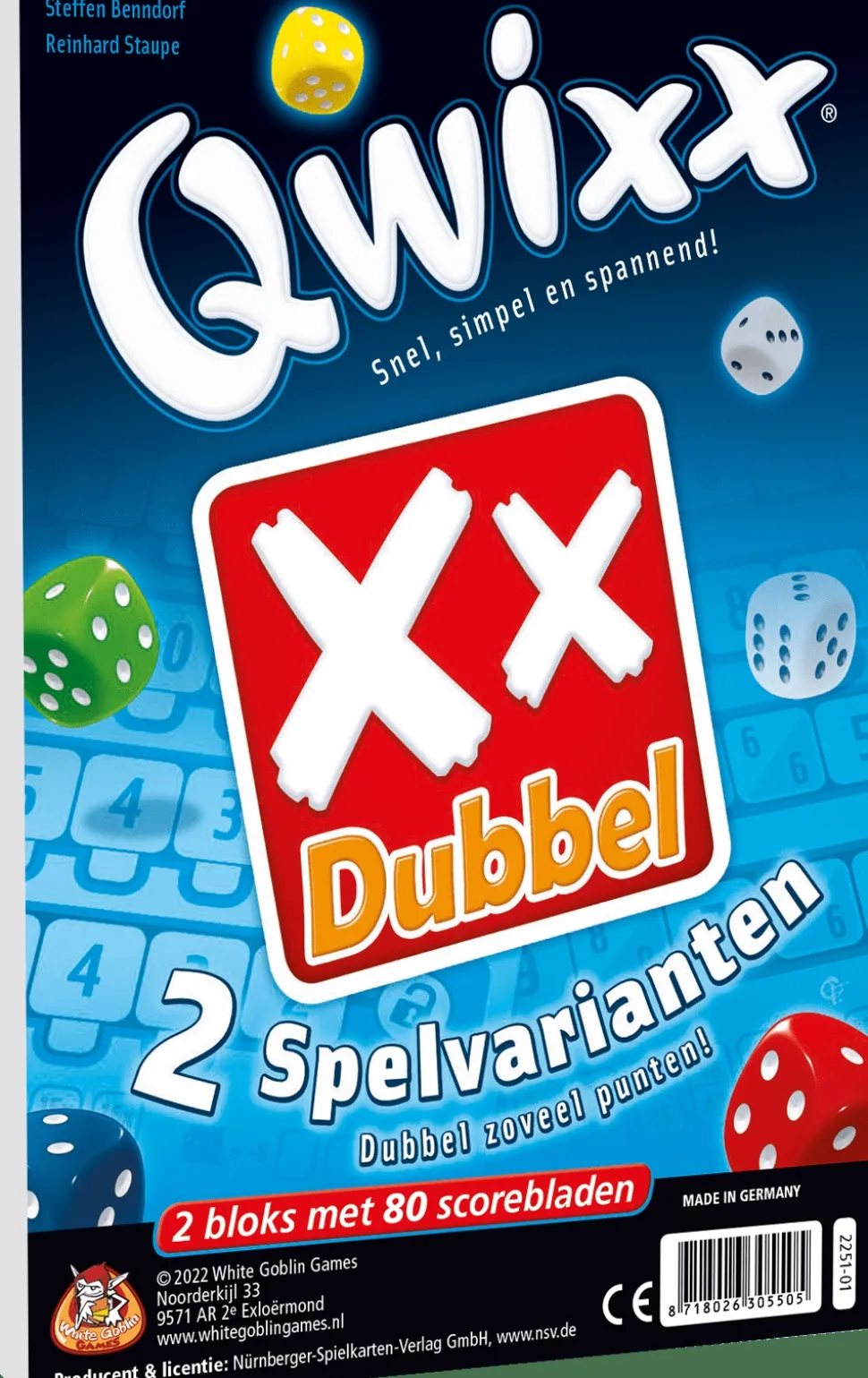 White Goblin Games Dobbelspellen>Qwixx Dubbel Scoreblok