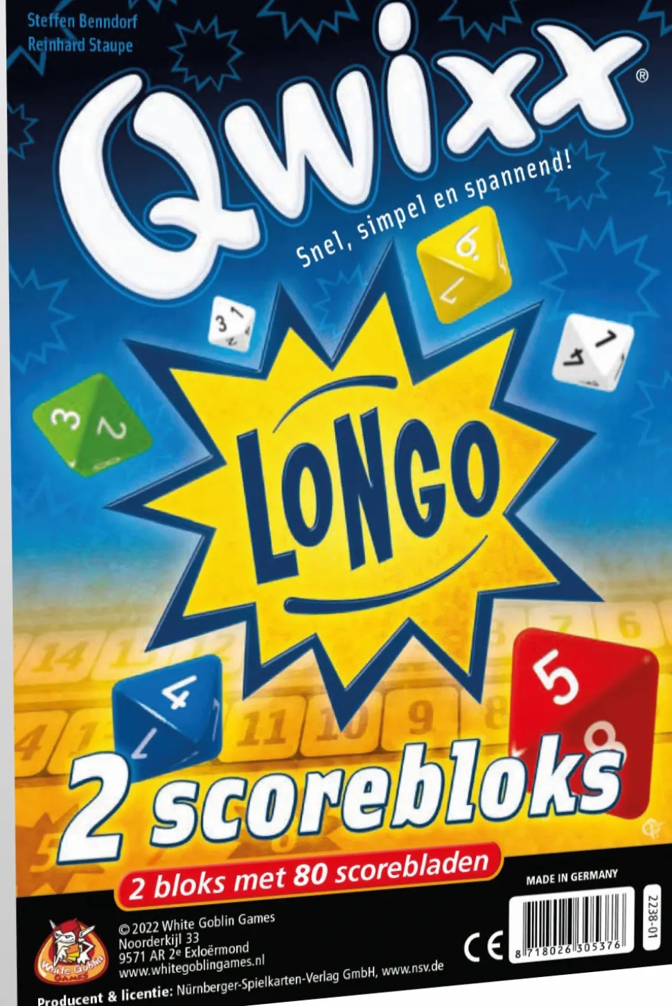 White Goblin Games Spelonderdelen>Qwixx Longo Bloks (Extra Scoreblocks)