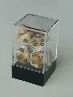 Spellenhuis Dobbelstenen>Rpg Dice Set (7) Double Color Bruin Wit
