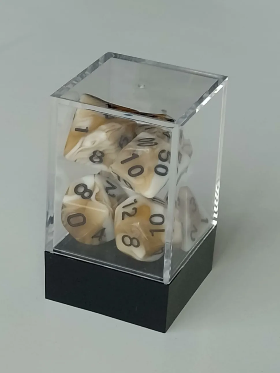 Spellenhuis Dobbelstenen>Rpg Dice Set (7) Double Color Bruin Wit