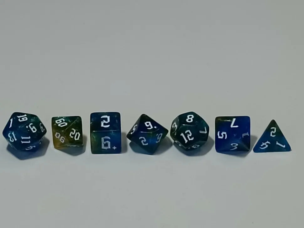 Spellenhuis Dobbelstenen>Rpg Dice Set (7) Double Color Blauw Goud