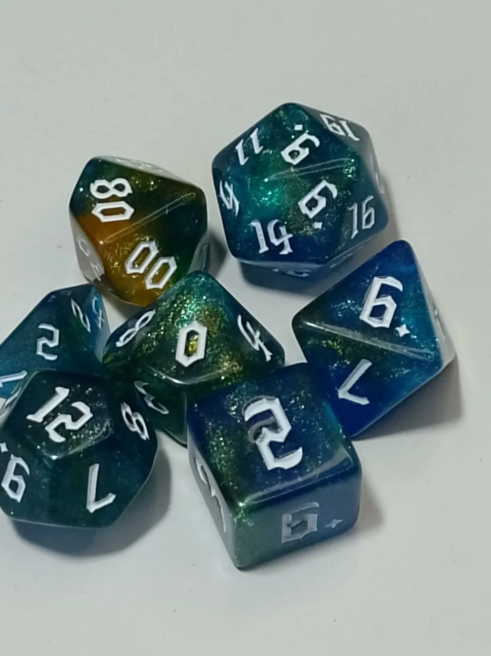 Spellenhuis Dobbelstenen>Rpg Dice Set (7) Double Color Blauw Goud