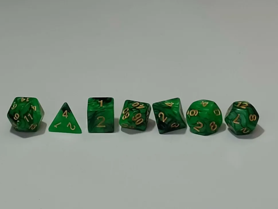 Spellehuis Dobbelstenen>Rpg Dice Set (7) Double Groen/Zwart