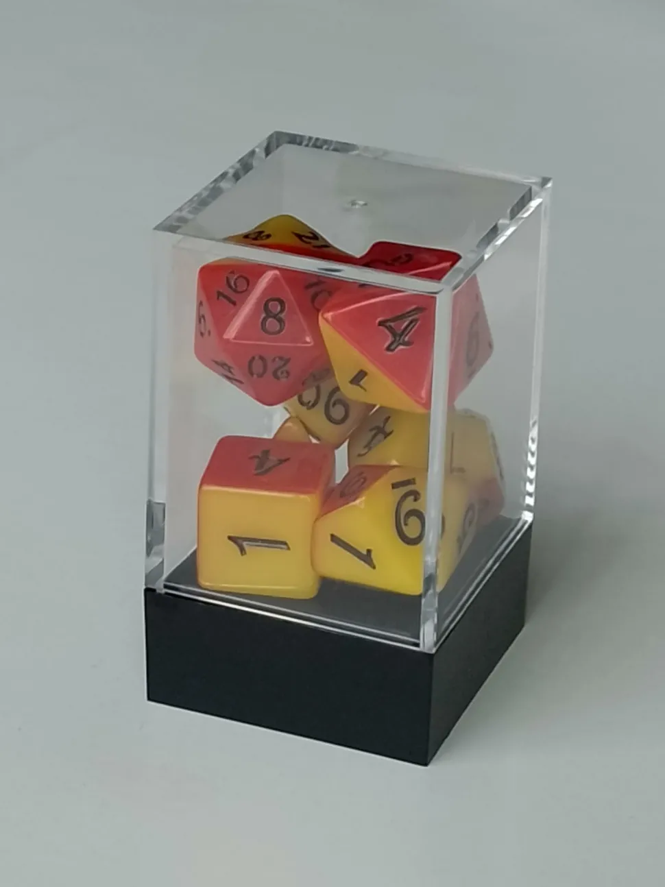 Spellenhuis Dobbelstenen>Rpg Dice Set (7) Layerd Color Geel/Rood