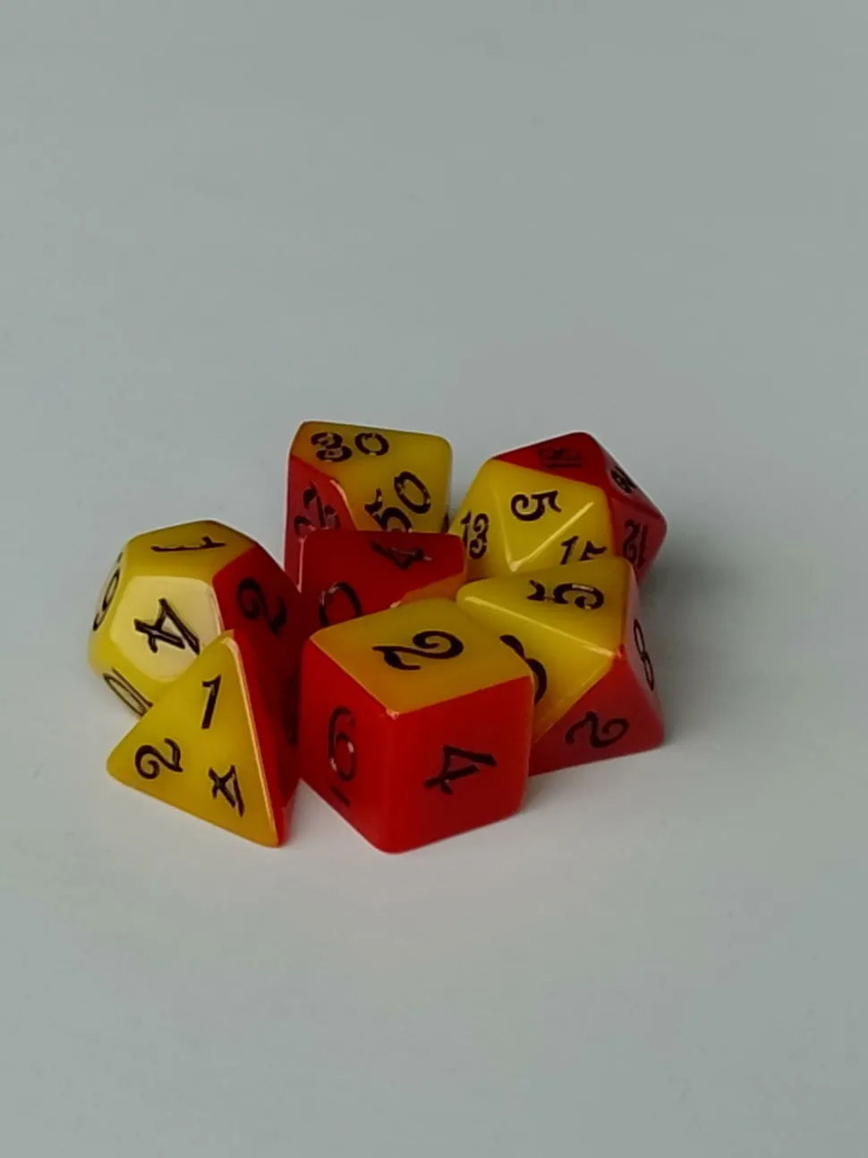 Spellenhuis Dobbelstenen>Rpg Dice Set (7) Layerd Color Geel/Rood