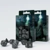 Q Workshop Dobbelstenen>Runic Black & White Dice Set (7)