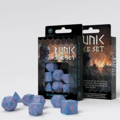 Q Workshop Dobbelstenen>Runic Glacier & Pink Dice Set (7)