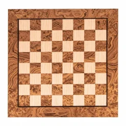 Manopoulou Schaakborden>Schaakbord Walnoot Burl & Eiken 50X50Cm