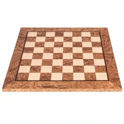 Manopoulou Schaakborden>Schaakbord Walnoot Burl & Eiken 40X40Cm