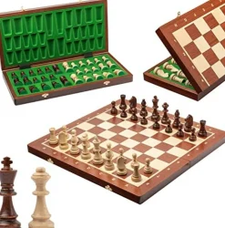 Hot Games Schaaksets>Schaakcassette - Mahonie / Essenhout. No6
