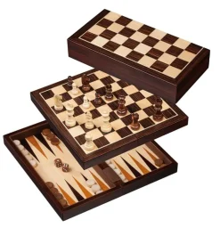 Philos Hout>Schaak/Dam/Backgammon Kassette Veld 30 Mm, Koningshoogte 63 Mm