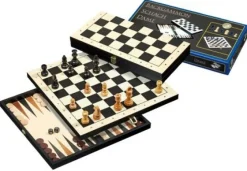 Philos Schaaksets>Schaak/Dam/Backgammon Kassette Veld 30 Mm, Koningshoogte 48 Mm