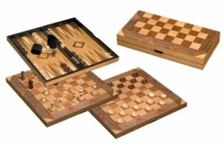 Philos Hout>Schaak/Dam/Backgammon Kassette Veld 43 Mm, Koningshoogte 77 Mm