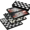 Philos Schaaksets>Schaak/Dam/Backgammon Kassette Veld 37 Mm, Koningshoogte 66 Mm