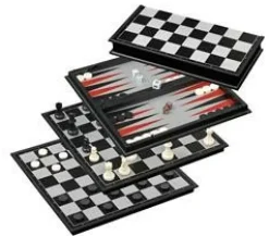 Philos Schaaksets>Schaak/Dam/Backgammon Kassette Veld 37 Mm, Koningshoogte 66 Mm