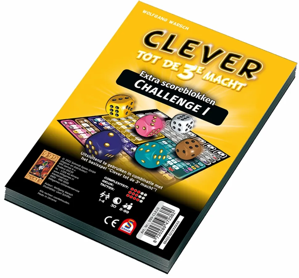 999 Games Dobbelspellen>Scoreblok Clever 3 Challenge