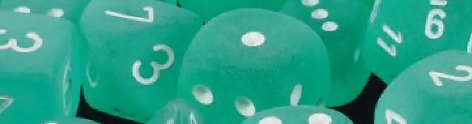 Chessex Dobbelstenen>Signature Frosted Teal/White Polydice Set