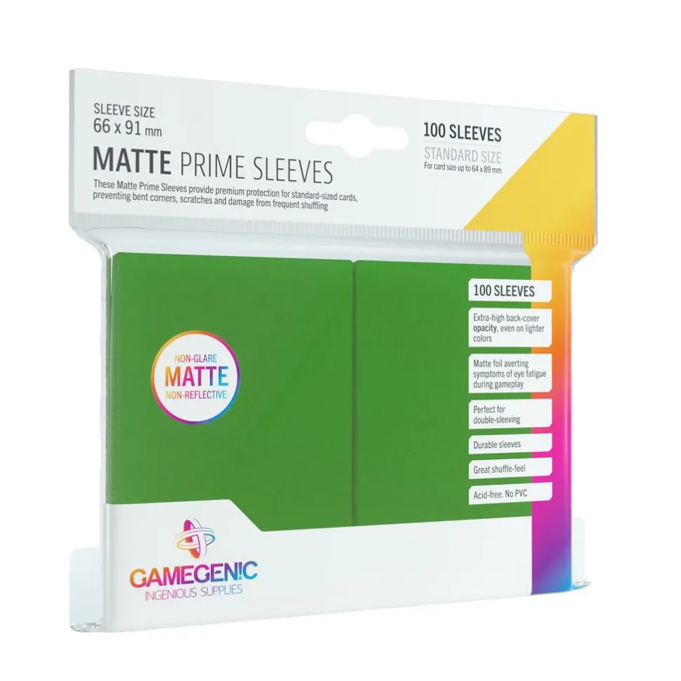 Gamegenic Sleeves (Standard Size)>Sleeves: Pack Matte Prime Green (100
