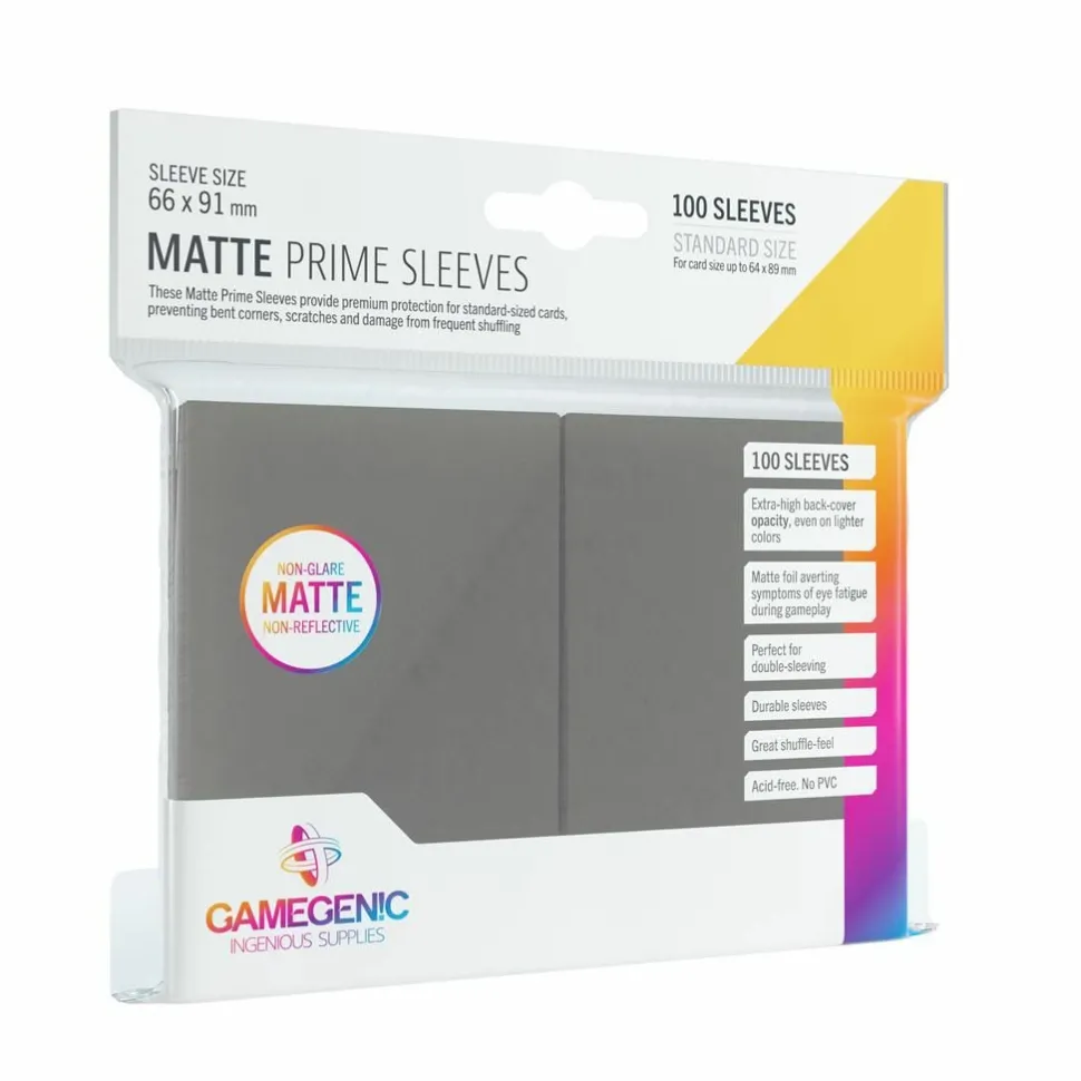 Gamegenic Sleeves (Standard Size)>Sleeves: Pack Matte Prime Dark Gray (100)