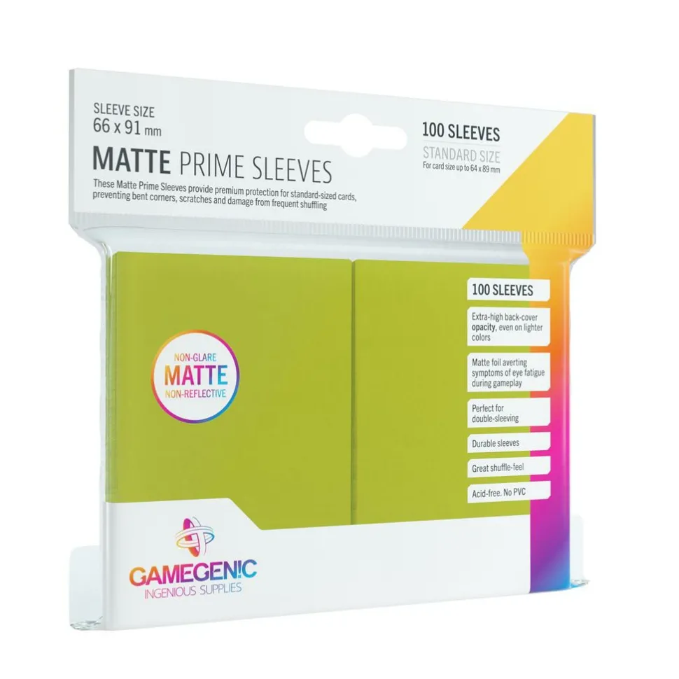 Gamegenic Sleeves (Standard Size)>Sleeves: Pack Matte Prime Lime (100)