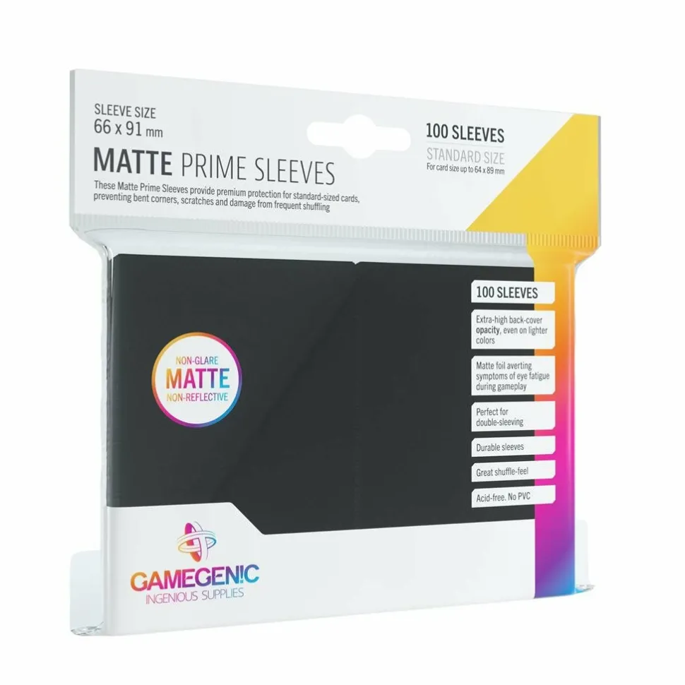 Gamegenic Sleeves (Standard Size)>Sleeves: Pack Matte Prime Black (100)