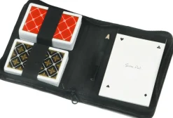 Longfield Games Kaartspellen>Speelkaart-Etui Dubbel Zwart Skai Luxe