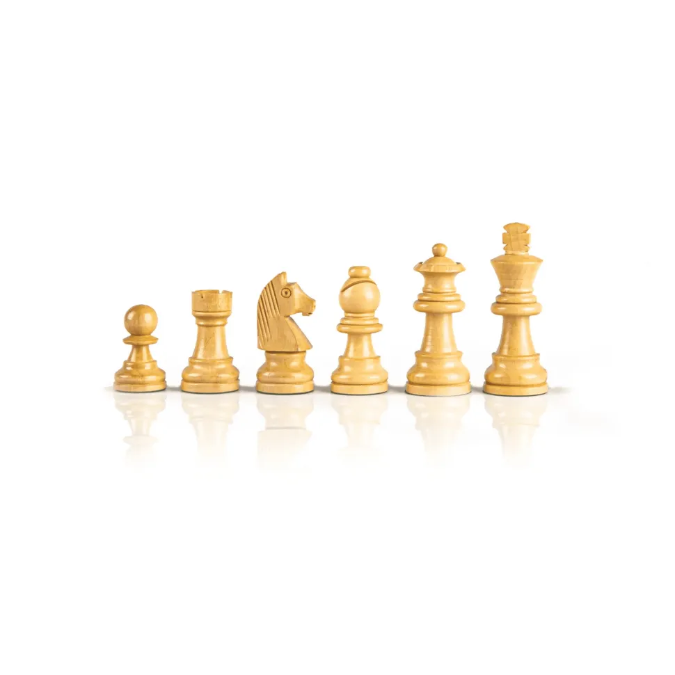 Manopoulou Schaakstukken>Staunton Houten Schaakstukken - Koningshoogte 9.5 Cm