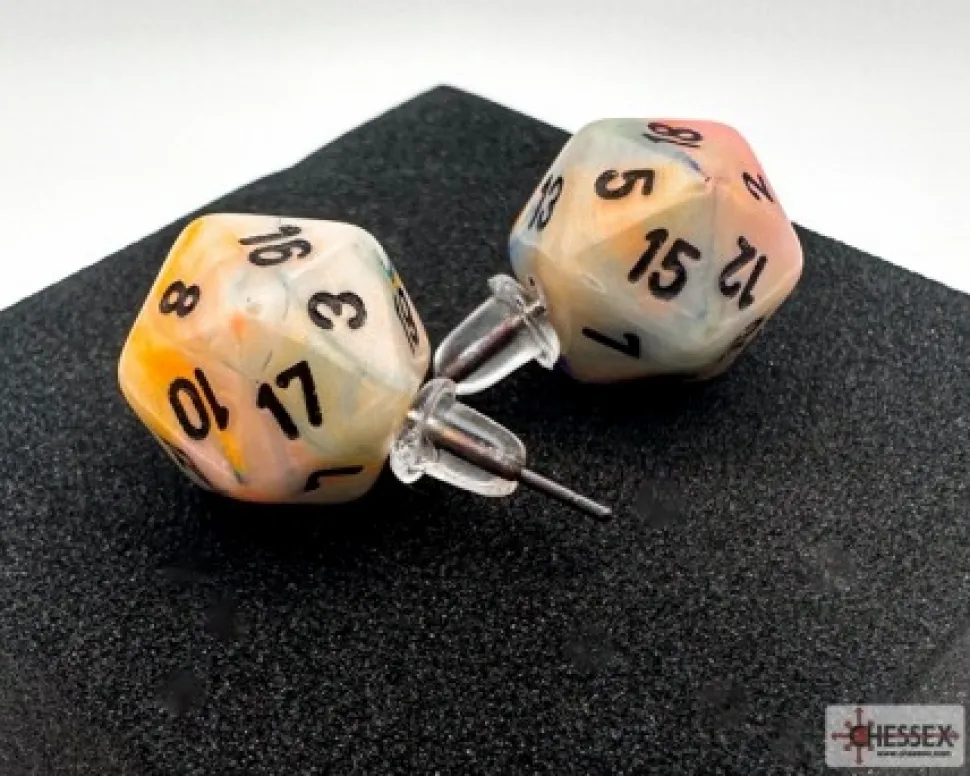Chessex Oorbellen>Stud Earrings Festive Circus Mini-Poly D20