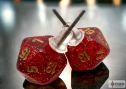 Chessex Oorbellen>Stud Earrings Glitter Ruby Mini-Poly D20
