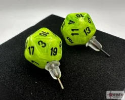 Chessex Oorbellen>Stud Earrings Vortex Bright Green Mini-Poly D20