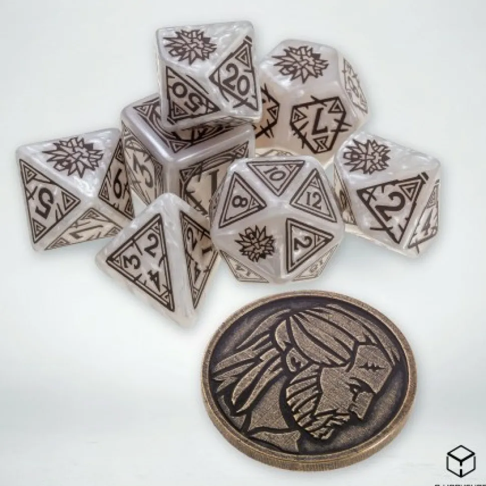 Q Workshop Dobbelstenen>The Witcher Dice Set - Geralt - The White Wolf