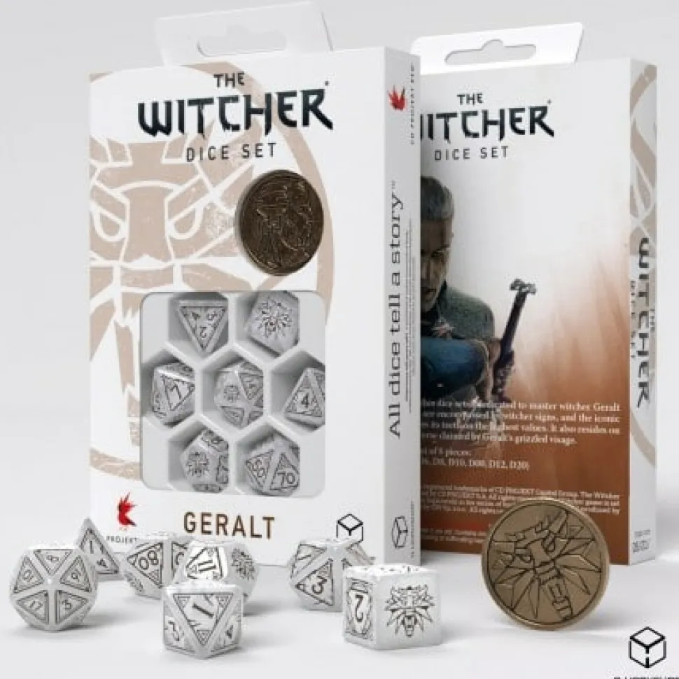 Q Workshop Dobbelstenen>The Witcher Dice Set - Geralt - The White Wolf