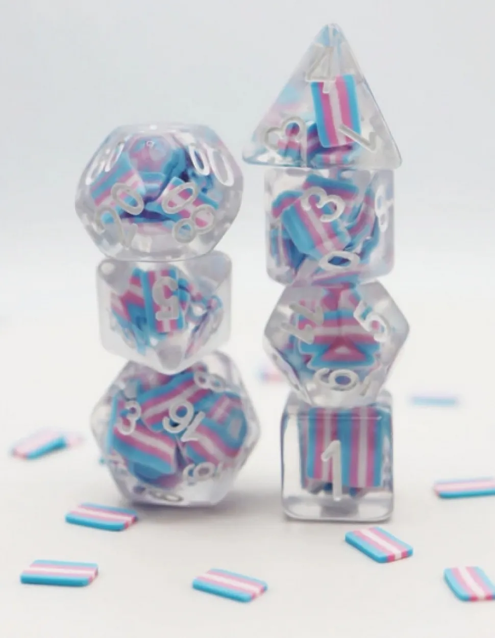 Foam Brain Games Dobbelstenen>Transgender Flag Rpg Dice Set