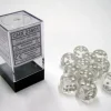 Chessex Bordspel Hoesjes>Translucent Clear/White D6 16Mm Dobbelsteen Set (12 Stuks)