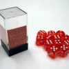 Chessex Dobbelstenen>Translucent Orange/White D6 16Mm Dobbelsteen Set (12 Stuks)