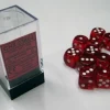 Chessex Dobbelstenen>Translucent Red/White D6 16Mm Dobbelsteen Set (12 Stuks)