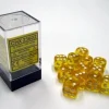 Chessex Dobbelstenen>Translucent Yellow/White D6 16Mm Dobbelsteen Set (12 Stuks)