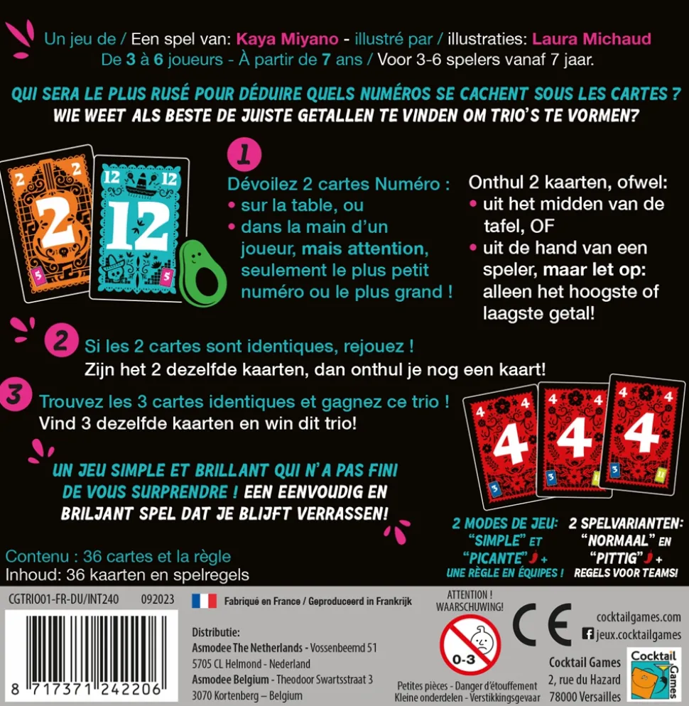 COCKTAIL GAMES Kaartspellen>Trio - Kaartspel