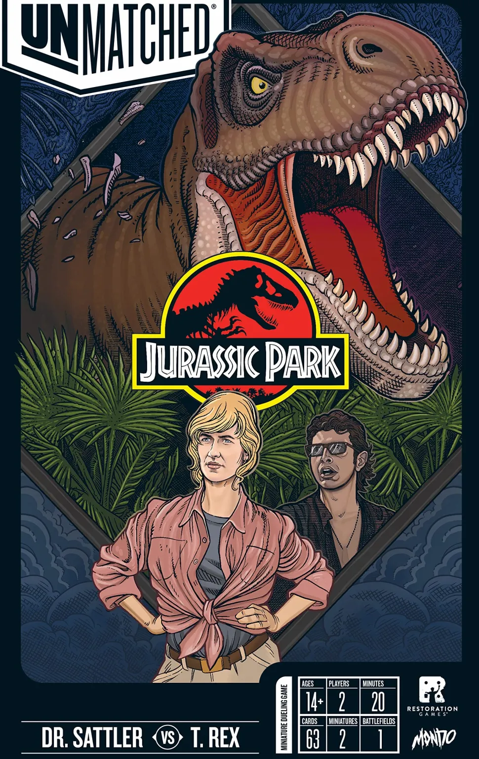 Restoration Games Strategische Spellen>Unmatched - Jurassic Park Dr. Sattler Vs T. Rex