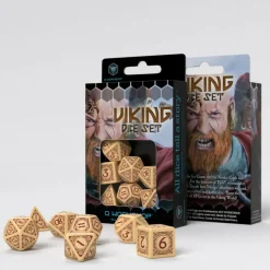 Q Workshop Dobbelstenen>Viking Beige & Burgundy Dice Set (7)