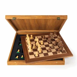 Manopoulou Schaaksets>Walnut Chess Set 40X40Cm (Medium) With Staunton Chessmen 7,7Cm Koning