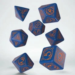 Q Workshop Dobbelstenen>Wizard Dark-Blue & Orange Dice Set