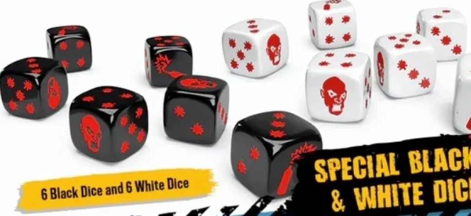 Cool Mini or Not Dobbelstenen>Zombicide 2Nd Edition Special Black/White Dice